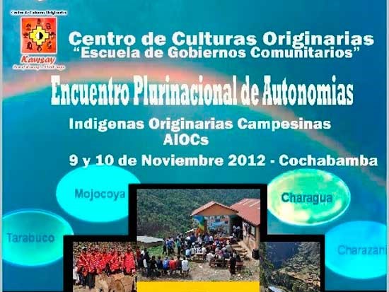 Afiche Encuentro Plurinacional Autonomias Indigenas Originarias Campesinas